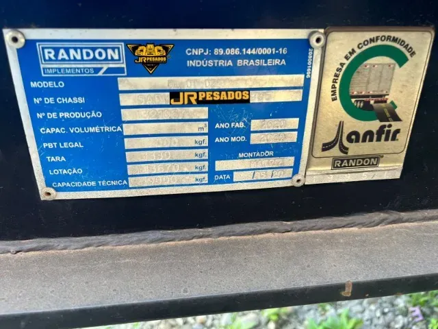 carreta rodo caçamba randon bitrem basculante 35m + 35m ano 2020 único dono de Jr Pesados no Paraná